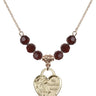 Guardian Angel Birthstone Necklace | 3/4 inch | 6mm Beads  Garnet 14kt Gold Filled