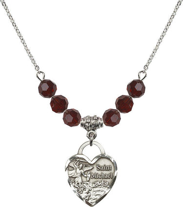 Saint Michael the Archangel Michael Birthstone Necklace | 3/4 inch | N30-3203