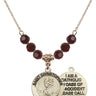 Saint Christopher Birthstone Necklace | 3/4 inch | 6mm Beads  Garnet 14kt Gold Filled