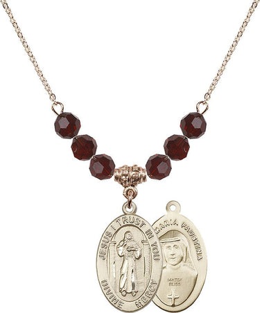 Divine Mercy Birthstone Necklace | 7/8 inch | 6mm Beads