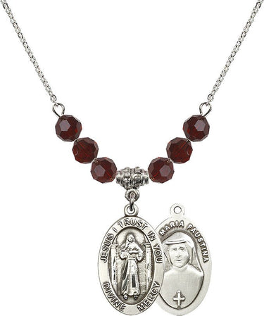 Divine Mercy Birthstone Necklace | 7/8 inch | 6mm Beads