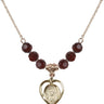 Scapular Birthstone Necklace | 5/8 inch | 6mm Beads  Garnet 14kt Gold Filled