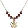 St. Jude Birthstone Necklace | 5/8 inch | 6mm Beads  Garnet 14kt Gold Filled