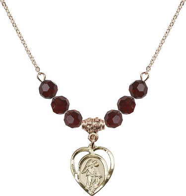 Guardian Angel Birthstone Necklace | 5/8 inch | 6mm Beads