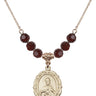 Scapular Birthstone Necklace | 7/8 inch | 6mm Beads  Garnet 14kt Gold Filled