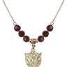 Communion Birthstone Necklace | 3/4 inch | 6mm Beads  Garnet 14kt Gold Filled