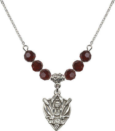 Communion Birthstone Necklace | 3/4 inch | 6mm Beads