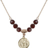 Communion Chalice Birthstone Necklace | 1/2 inch | 6mm Beads  Garnet 14kt Gold Filled