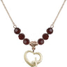 Cross Birthstone Necklace | 1/2 inch | 6mm Beads  Garnet 14kt Gold Filled