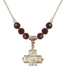5-Way Birthstone Necklace | 7/8 inch | 6mm Beads  Garnet 14kt Gold Filled