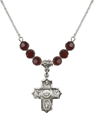 5-Way Birthstone Necklace | 7/8 inch | 6mm Beads