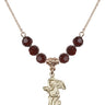 Guardian Angel Birthstone Necklace | 7/8 inch | 6mm Beads  Garnet 14kt Gold Filled