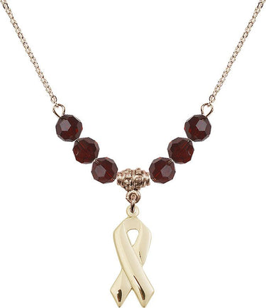Saint Christopher Birthstone Necklace | 7/8 inch | 6mm Beads | N30-5150