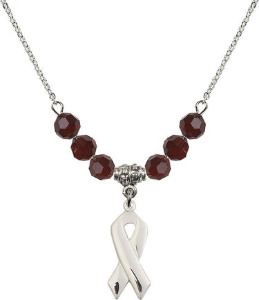 Saint Christopher Birthstone Necklace | 7/8 inch | 6mm Beads | N30-5150