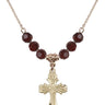 Cross Birthstone Necklace | 1 inch | 6mm Beads  Garnet 14kt Gold Filled