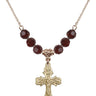 Crucifix Birthstone Necklace | 1 inch | 6mm Beads  Garnet 14kt Gold Filled