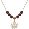Holy Spirit Birthstone Necklace | 3/4 inch | 6mm Beads  Garnet 14kt Gold Filled