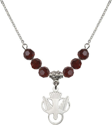 Holy Spirit Birthstone Necklace | 3/4 inch | 6mm Beads | N30-5430