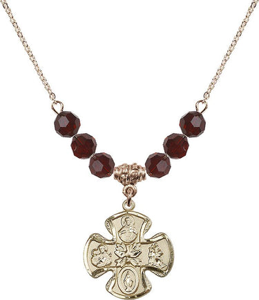 5-Way Birthstone Necklace | 3/4 inch | 6mm Beads