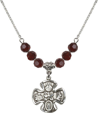 5-Way Birthstone Necklace | 3/4 inch | 6mm Beads