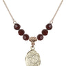 Miraculous Medal Birthstone Necklace | 7/8 inch | 6mm Beads  Garnet 14kt Gold Filled