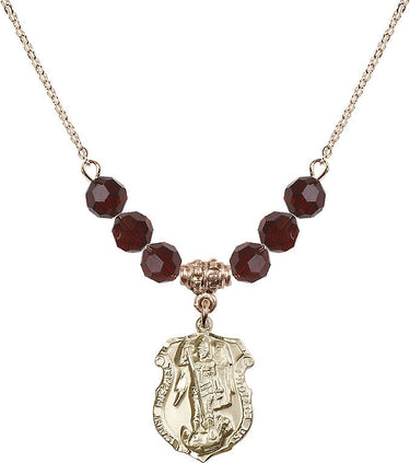 Saint Michael the Archangel Michael Birthstone Necklace | 3/4 inch | N30-5692