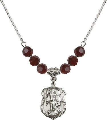 Saint Michael the Archangel Michael Birthstone Necklace | 3/4 inch | N30-5692