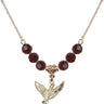 Holy Spirit Birthstone Necklace | 1/2 inch | 6mm Beads  Garnet 14kt Gold Filled