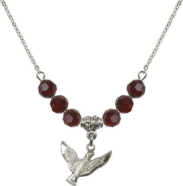 Holy Spirit Birthstone Necklace | 1/2 inch | 6mm Beads