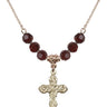 Cross Birthstone Necklace | 1 inch | 6mm Beads  Garnet 14kt Gold Filled
