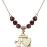 Faith, Hope & Charity Birthstone Necklace | 7/8 inch | 6mm Beads  Garnet 14kt Gold Filled