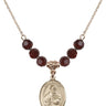 Saint Albert the Great Birthstone Necklace | 3/4 inch | 6mm Beads  Garnet 14kt Gold Filled