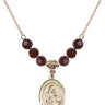 Saint Anne Birthstone Necklace | 3/4 inch | 6mm Beads  Garnet 14kt Gold Filled
