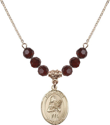 Collar de piedra natal de Santa Ágata | 19 mm | Cuentas de 6 mm