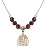 Saint Augustine Birthstone Necklace | 3/4 inch | 6mm Beads  Garnet 14kt Gold Filled