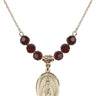 Saint Blaise Birthstone Necklace | 3/4 inch | 6mm Beads  Garnet 14kt Gold Filled
