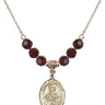 Saint Alexander Constantinople Birthstone Necklace | 3/4 inch  Garnet 14kt Gold Filled