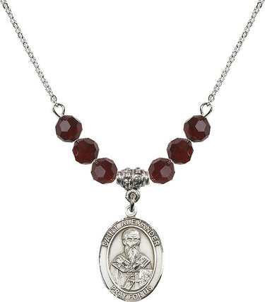 Saint Alexander Constantinople Birthstone Necklace | 6mm Beads