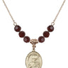 Saint Benjamin Birthstone Necklace | 3/4 inch | 6mm Beads  Garnet 14kt Gold Filled