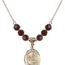 Saint Catherine of Siena Birthstone Necklace | 3/4 inch | 6mm Beads  Garnet 14kt Gold Filled