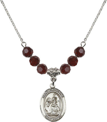 Saint Catherine of Siena Birthstone Necklace | 6mm Beads