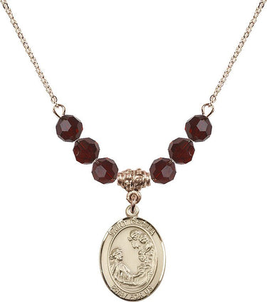 Saint Cecilia Birthstone Necklace | 3/4 inch | 6mm Beads | N30-8016
