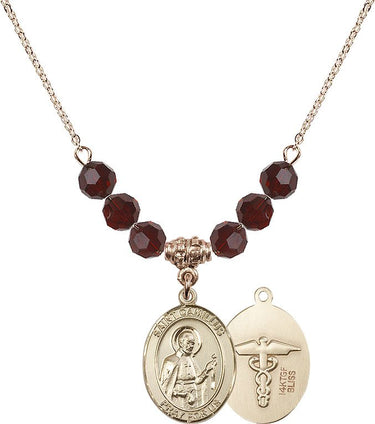 Saint Camillus of Lellis Nurse Birthstone Necklace | 6mm Beads