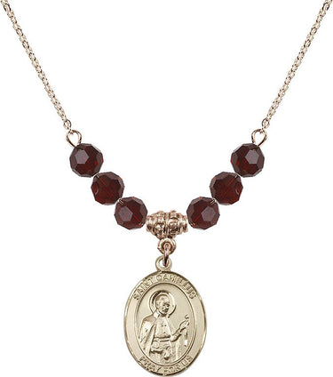 Saint Camillus of Lellis Birthstone Necklace | 3/4 inch