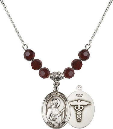 Saint Camillus of Lellis Nurse Birthstone Necklace | 6mm Beads
