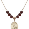 Saint Charles Borromeo Birthstone Necklace | 3/4 inch | 6mm Beads  Garnet 14kt Gold Filled