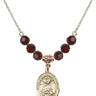 Saint Catherine Laboure Birthstone Necklace | 3/4 inch | 6mm Beads  Garnet 14kt Gold Filled