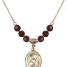 Saint Dorothy Birthstone Necklace | 3/4 inch | 6mm Beads  Garnet 14kt Gold Filled