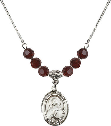 St. Dorothy Birthstone Necklace | 3/4 inch | 6mm Beads
