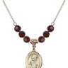 Saint Dennis Birthstone Necklace | 3/4 inch | 6mm Beads  Garnet 14kt Gold Filled